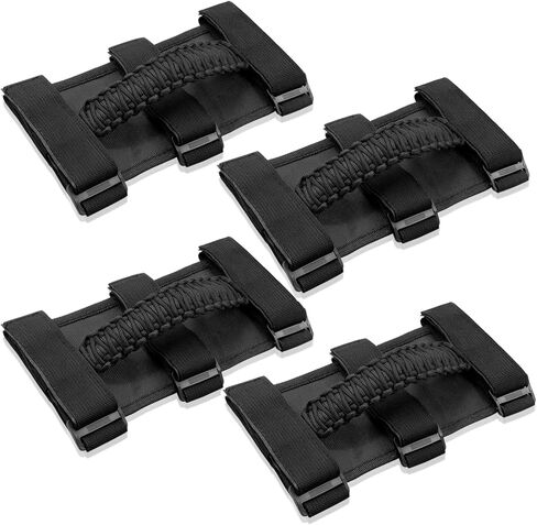 4 X Roll Bar Grab Handles Grip Handle Compatible with Jeep Wrangler JLU JK JKU TJ YJ LJ JT JL & Gladiator JT 1955-2022 UTV & ATV(Black) in Saudi Arabia