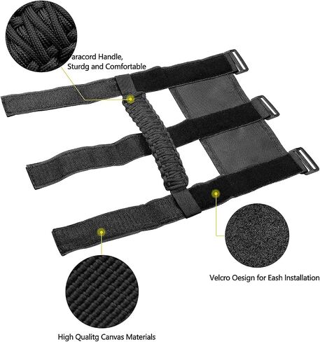 4 X Roll Bar Grab Handles Grip Handle Compatible with Jeep Wrangler JLU JK JKU TJ YJ LJ JT JL & Gladiator JT 1955-2022 UTV & ATV(Black) in Saudi Arabia