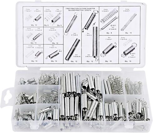 مجموعة تشكيلة زنبركية مكونة من 200 قطعة نوابض مقاومة للأكسدة القوية لإصلاحات الصيانة وصياغة ملحقات صندوق بلاستيكي للتغليف in Kuwait