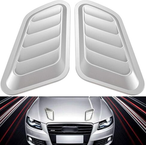 KATUR 1 Pair Universal Car ABS Decorative Air Flow Intake Scoop Turbo Bonnet Vent Cover Hood (Black) in Saudi Arabia