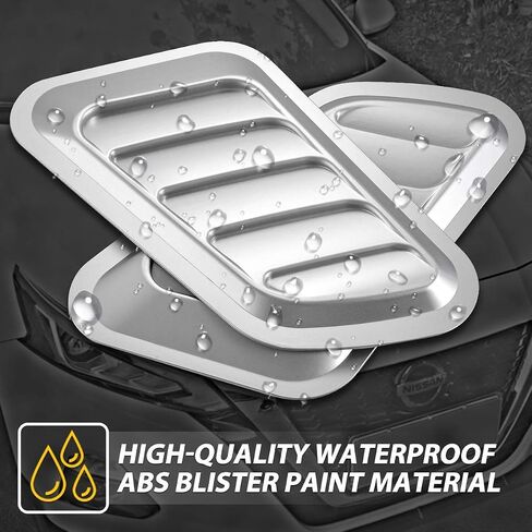 KATUR 1 Pair Universal Car ABS Decorative Air Flow Intake Scoop Turbo Bonnet Vent Cover Hood (Black) in Saudi Arabia