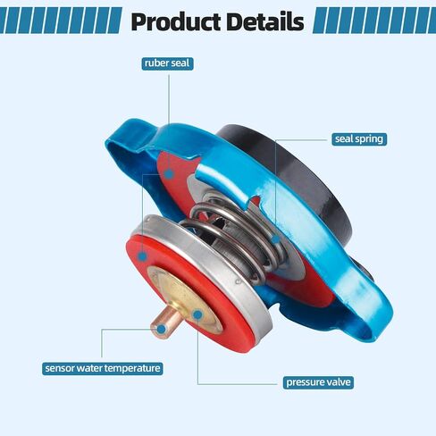 SEADEAR High Pressure Radiator Cap Thermostatic Radiator Cap Radiator Cap Temp Gauge Universal Tank Cover with Temperature for Dirt Bike Motorcycle ATVs,Auto Parts in Saudi Arabia