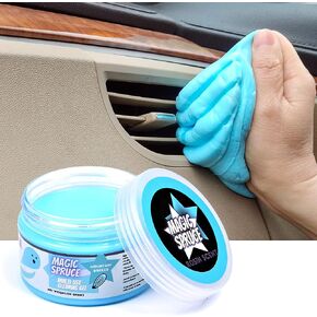 Car Cleaning Gel Kit Supplies for Car Interior Detailing, 2 Pots Car Slime Cleaner, 4 Anti-Static Detailing Brushes, Vent Cleaner Duster Tools, Auto Dust, Pc Laptop, Keyboard Cleaner Putty