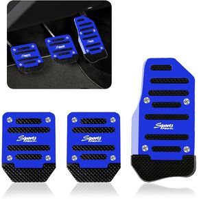 3PCS Car Non-Slip Aluminum Alloy Pedal Pads, Anti-Rubbing Auto Manual Transmission Brake Pad Cover, Gearbox Gas Car Clutch Foot Pedal Kits Universal Replacement Accessories (Blue) in Saudi Arabia