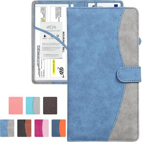 Car Registration and Insurance Holder with Magnetic Closure, Auto Truck Document Vehicle Glove Box Paperwork Organizer Wallet for Accessories Case, License, Card (Black Grey) in Saudi Arabia