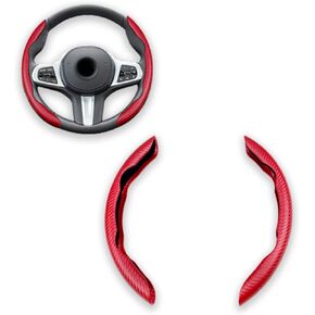 Steering Wheel Cover, Car Carbon Fiber Anti-Skid Steering Wheel Cover, Segmented Steering Wheel Protector Car Interior Accessories Suitable for Most Cars (Black)