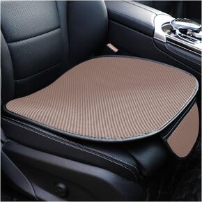 2PCS Summer Ventilated Car Seat Cover,Breathable Cooling Car Seat Cushion,Anti-Slip Car Seat Protector with Storage Pocket Fit for Car Truck SUV Van Car Interior Accessories (Beige)
