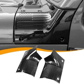 Hoolcar Cowl Body Armor Outer Corner Guards Hood Guard Cover Compatible with 2018-2023 Jeep Wrangler JL JLU & Gladiator JT, Black, American Flag