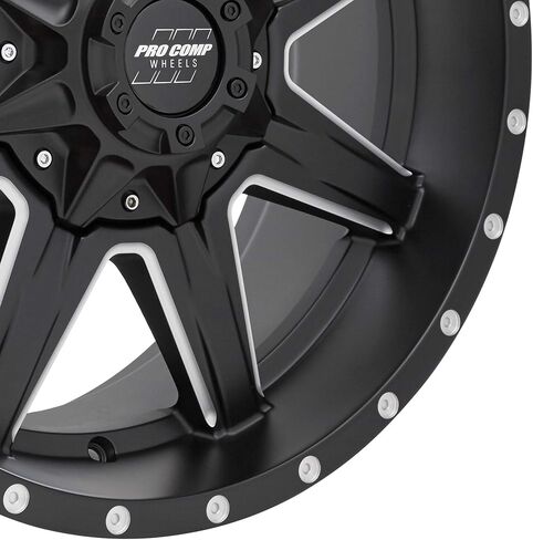 PRO COMP Series 48 Quick 8 Satin Black Milled (20x9 / 6x5.5 / -6mm) in Saudi Arabia