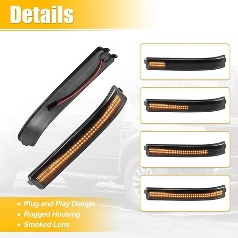 X AUTOHAUX LED Turn Signal Light Assembly for Ford F-150 2009-2014 9L3Z-17E749-AA Rear View Mirror Side Marker Lights Reflector Indicator LED Turn Signal Lamp Assembly Amber Light 2pcs in Saudi Arabia