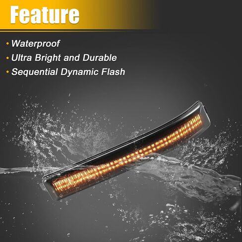 X AUTOHAUX LED Turn Signal Light Assembly for Ford F-150 2009-2014 9L3Z-17E749-AA Rear View Mirror Side Marker Lights Reflector Indicator LED Turn Signal Lamp Assembly Amber Light 2pcs in Saudi Arabia