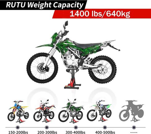 Motorcycle Lift Stand Jack,RUTU Dirt Bike Jack Stand 1400 Lbs Capacity,9.6-13.2 Inch Heavy Duty Steel Hydraulic Lift for Dirtbike ATV ADV Rally Maintenance in Kuwait