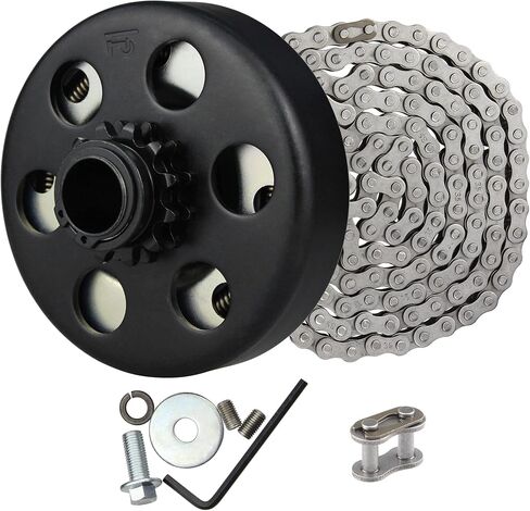 Go Kart Clutch 3/4 Bore 10 Tooth with 40 Chain Centrifugal Clutch 3/4" and Chain Set for Predator 212cc Small Engine Mini bike Lawnmower Fun Kart in Kuwait