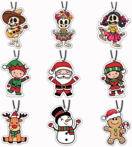 Car Air Fresheners - Halloween Christmas Cute Car Interior Accessories Hanging Scents 9PCS Room Xmas Tree Decorations Gift for Women Men Teen Girl in Kuwait