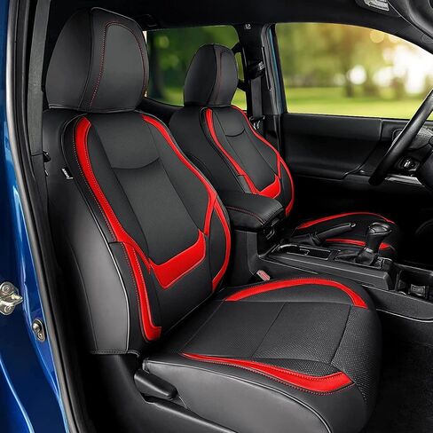 DrCarNow لأغطية مقاعد Toyota Tacoma، مناسب لعام 2016 2017 2018 2019 2020 2021 2022 2023 أغطية مقاعد Toyota Tacoma الجلدية لطاقم الكابينة/كابينة مزدوجة مقاومة للماء لأغطية مقاعد Toyota Tacoma in Kuwait