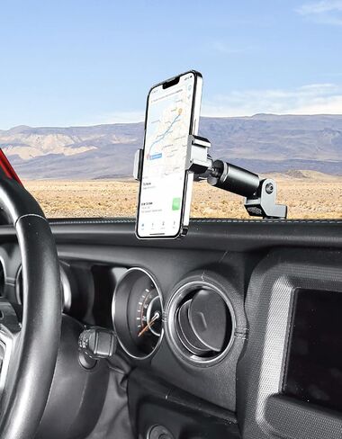 حامل هاتف عالي التحمل من QMPARTS متوافق مع 2018-2023 Wrangler JL (NOT 4xe) وGladiator JT، حامل هاتف خلوي مثبت على لوحة القيادة متوافق مع هاتف iPhone Android الذكي، جانب السائق in Kuwait
