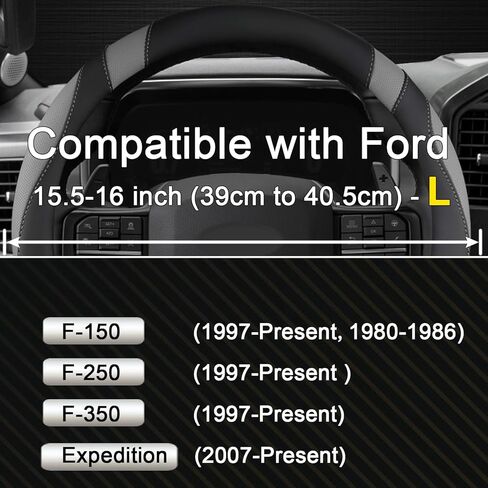غطاء عجلة قيادة السيارة من West Llama مخصص لسيارة Ford F-150، F-250، F-350، Expedition (أسود) in Kuwait
