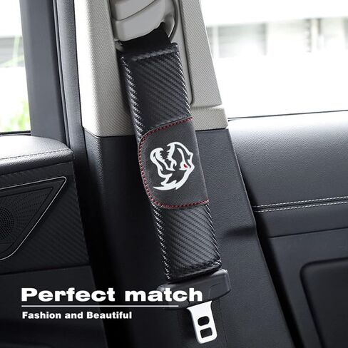 كوماجو غطاء حزام مقعد السيارة من الالياف الكربونية بنمط ديناصور حزام مقعد السيارة غطاء وسادة الكتف ناعم ومريح مثالي متوافق مع نموذج السيارة in Kuwait