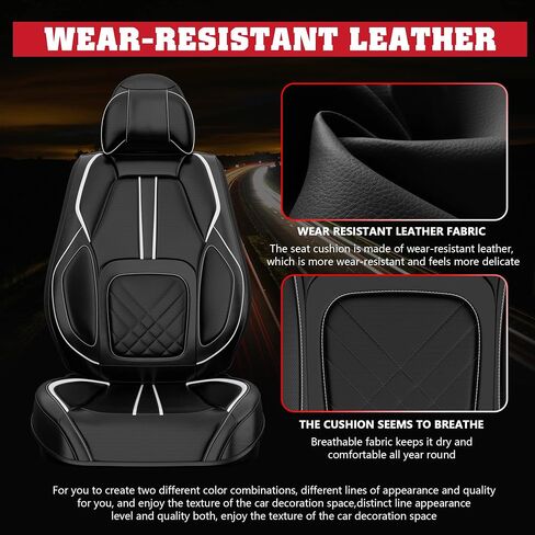 ASLONG 5PCS 2025 Front and Back Car Seat Covers Auto Interior Accessories with Water Proof Nappa Leather for Cars SUV Pick-up Truck Universal Comfortable and breathable (Full Set, Beige) in Kuwait