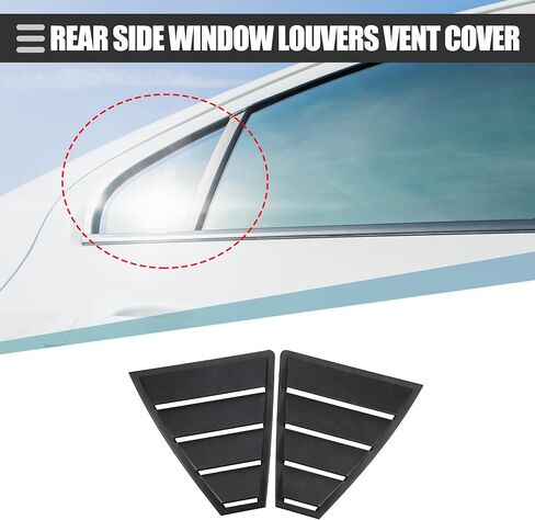 Motoforti Rear Side Window Louvers Vent Cover, Window Louvers Windshield Sun Shade Cover Exterior Trim Accessories, for Hyundai Elantra 2017-2019, ABS, Black, 1 Set in Saudi Arabia