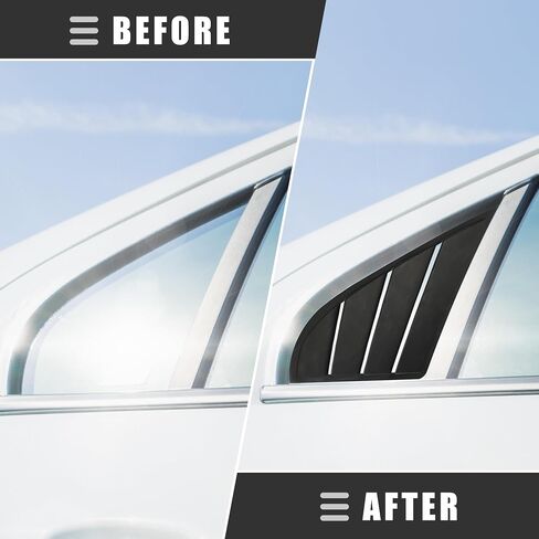 Motoforti Rear Side Window Louvers Vent Cover, Window Louvers Windshield Sun Shade Cover Exterior Trim Accessories, for Hyundai Elantra 2017-2019, ABS, Black, 1 Set in Saudi Arabia