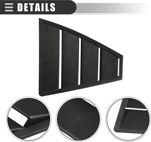 Motoforti Rear Side Window Louvers Vent Cover, Window Louvers Windshield Sun Shade Cover Exterior Trim Accessories, for Hyundai Elantra 2017-2019, ABS, Black, 1 Set in Saudi Arabia