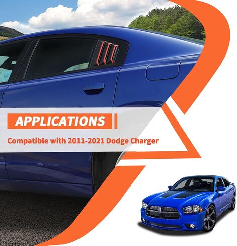 أغطية أغطية النوافذ الجانبية من amayum متوافقة مع 2011-2021 دودج تشارجر SXT/GT/R/T/SRT/SRT Hellcat Widebody/Scat Pack (مظهر ألياف الكربون A)... in Kuwait