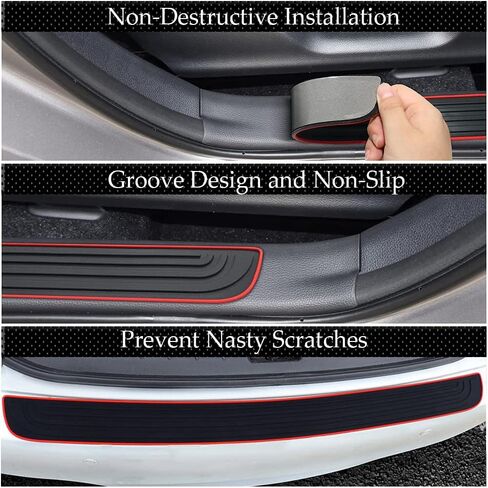 Car Rear Bumper Protector Guard, Auto Anti-Scratch Collosion Rubber Trunk Door Entry Guards, Universal Car Accessories Non-Slip Vehicle Bumper Protection Strip Fits for Cars, SUVs, Vans in Kuwait
