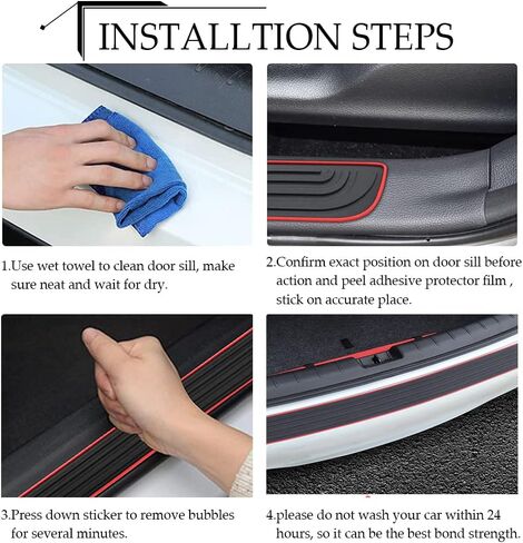 Car Rear Bumper Protector Guard, Auto Anti-Scratch Collosion Rubber Trunk Door Entry Guards, Universal Car Accessories Non-Slip Vehicle Bumper Protection Strip Fits for Cars, SUVs, Vans in Kuwait