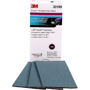 3M Trizact Hookit Foam Sheet، 30190، 2 3/4 بوصة × 5 1/2 بوصة (70 مم × 140 مم)، 3000 درجة، 5 ورقات في كل عبوة in Saudi Arabia