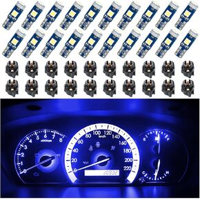20 قطعة من مصابيح LED T5 من بيلومي للوحة قيادة السيارة، لمبة إضاءة عالية 3030-3SMD مع مقبس قفل ملتوي، ضوء فائق السطوع لمؤشر قياس لوحة لوحة أجهزة القياس (أبيض)