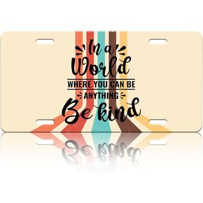 70s Retro Floral License Plate,Flower Metal Car Front License Plate Cover,Vanity Tag,Aluminum Novelty Car Sign, Gift for Men Women 6x12 Inch