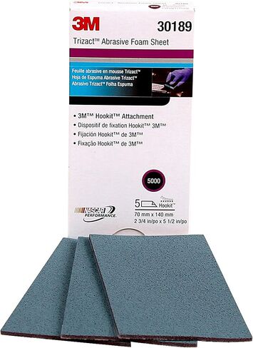 3M Trizact Hookit Foam Sheets, 30289, 2-3/4 in x 5 1/2 in, 5000+ Grade | 15 Sheets, Paint Finishing, Automotive Sanding, Sand Scratches; Blend Panels in Saudi Arabia