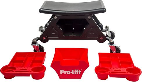 Pro-Lift Mechanics Stool with Wheels - Heavy Duty Roller Creeper Seat with Concave Design and 2 Tool Storage Trays for Home Garage DIY Automotive - 300 Lbs Capacity in Saudi Arabia