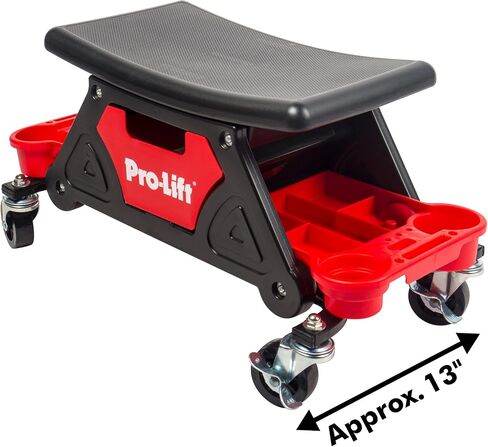 Pro-Lift Mechanics Stool with Wheels - Heavy Duty Roller Creeper Seat with Concave Design and 2 Tool Storage Trays for Home Garage DIY Automotive - 300 Lbs Capacity in Saudi Arabia