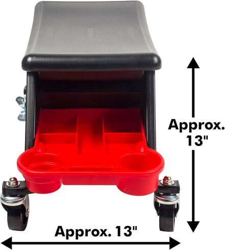 Pro-Lift Mechanics Stool with Wheels - Heavy Duty Roller Creeper Seat with Concave Design and 2 Tool Storage Trays for Home Garage DIY Automotive - 300 Lbs Capacity in Saudi Arabia