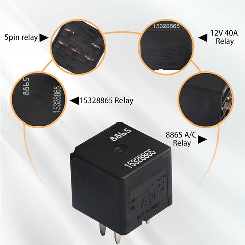 1 حزمة 15328865 مرحل تلقائي 8865 12V 40A مستشعر درجة حرارة سائل التبريد متعدد الأغراض ومرحل المروحة متوافق مع مركبات G-M-C Chevy Buick، تم استبداله 12193602، 12177234، 15-81106، 5pin in Saudi Arabia