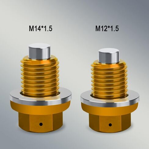 M14 × 1.5 قابس تصريف الزيت المغناطيسي، سدادة تصريف زيت الألومنيوم، مسمار صامولة مع حشوات، يناسب هوندا فورد جيب جنرال موتورز مازدا كيا أودي والمزيد من المركبات (أحمر، M14 × 1.5) in Kuwait