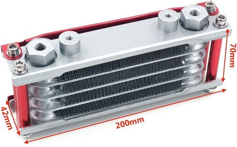 Universal Engine Oil Cooling Kit, Motorcycle Oil Cooler Radiator Set for 70/110/125/140cc Motorbike Pit Dirt Bike (Red) in Saudi Arabia