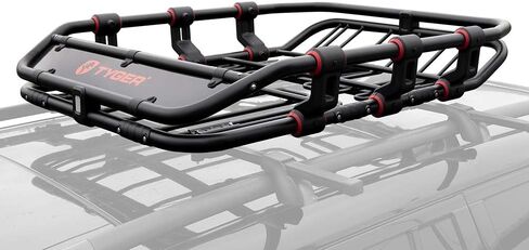 Tyger Auto TG-RK1B976B Super Duty Roof Cargo Basket (L 52" x W 41" x H 8") Luggage Carrier Rack | with Wind Fairing, Black in Saudi Arabia