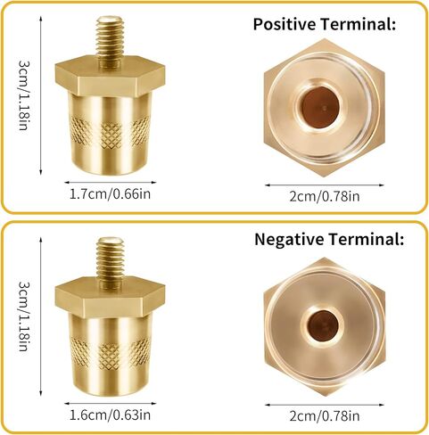 EOURLIFE Battery Terminal Connectors,Battery Post Terminals Compatible With GM & Other Accessories To Battery,For 3/8-16 Top or Side Terminal Charging Posts,Battery Post Extender (2 Pack) in Saudi Arabia