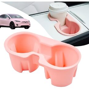 DEDC Tesla Cup Holder, Model 3/Y Center Console Cup Insert, ONLY FIT New Console, 2024 2023 2022 2021 Tesla Accessories, Black