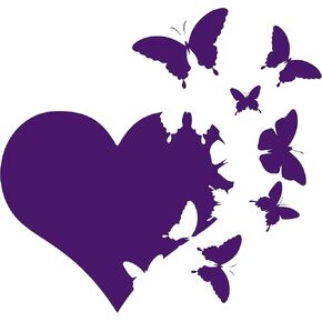 Heart with Butterflies Flying Away Vinyl Decal Sticker Car Window Bumper Die Cut 6-Inches Premium Quality UV Resistant Laminate (6-Inches, Black) JMM00265BLK6