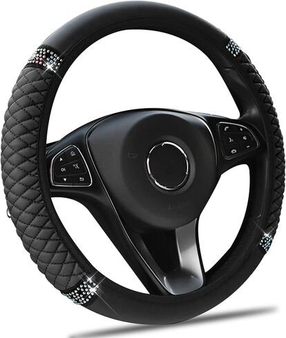 Car Steering Wheel Cover, 15 Inch PU Leather Car Steering Wheel Cover, Universal Anti-Slip Car Steering Wheel Protector, Steering Wheel Accessories (Beige1) in Kuwait