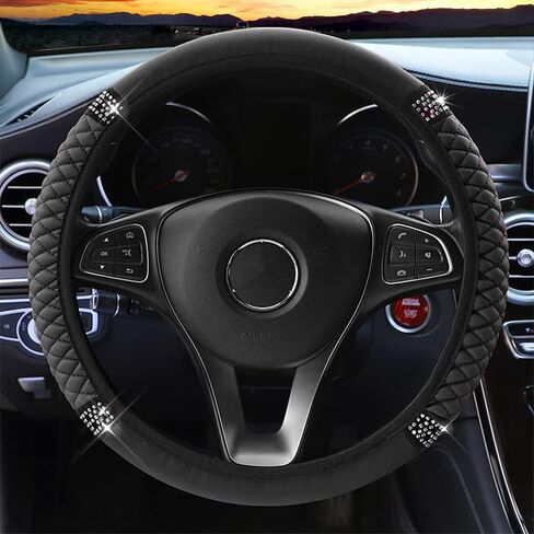 Car Steering Wheel Cover, 15 Inch PU Leather Car Steering Wheel Cover, Universal Anti-Slip Car Steering Wheel Protector, Steering Wheel Accessories (Beige1) in Kuwait