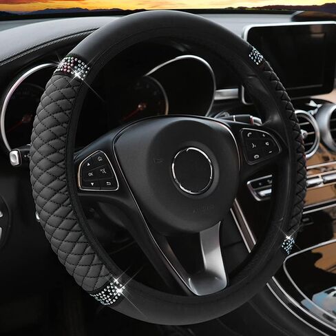Car Steering Wheel Cover, 15 Inch PU Leather Car Steering Wheel Cover, Universal Anti-Slip Car Steering Wheel Protector, Steering Wheel Accessories (Beige1) in Kuwait