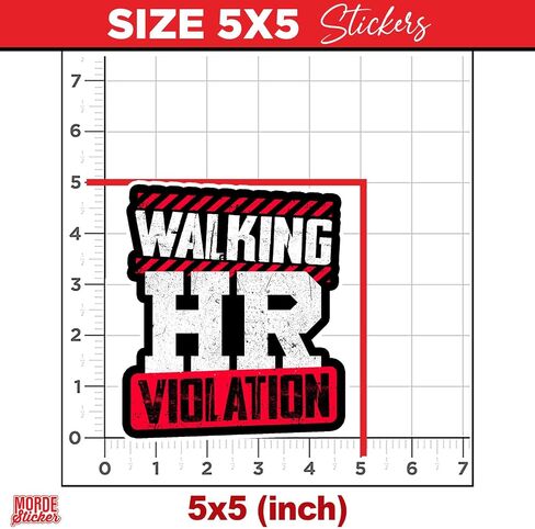(3Pcs) Walking HR Violation Sticker Funny HR Quote Stickers Human Resouces Decal 2" Die-Cut Waterproof Vinyl Sticker for Laptop Water Bottle Phone Case Merchandise Decor Decal Stuff Gift Idea 2 Inches in Kuwait