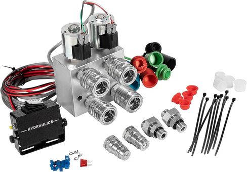 Hydraulic Multiplier SCV Splitter Diverter Manifold Valve Kit with Couplers and Switch Box Control, Turn 1 Circuit into 2 Circuits, Fit for John Deere, Case, Kubota, Ford in Saudi Arabia