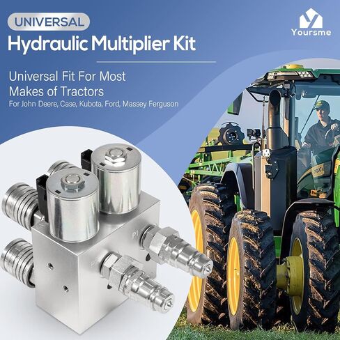 Hydraulic Multiplier SCV Splitter Diverter Manifold Valve Kit with Couplers and Switch Box Control, Turn 1 Circuit into 2 Circuits, Fit for John Deere, Case, Kubota, Ford in Saudi Arabia