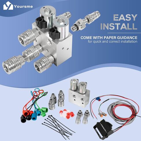 Hydraulic Multiplier SCV Splitter Diverter Manifold Valve Kit with Couplers and Switch Box Control, Turn 1 Circuit into 2 Circuits, Fit for John Deere, Case, Kubota, Ford in Saudi Arabia